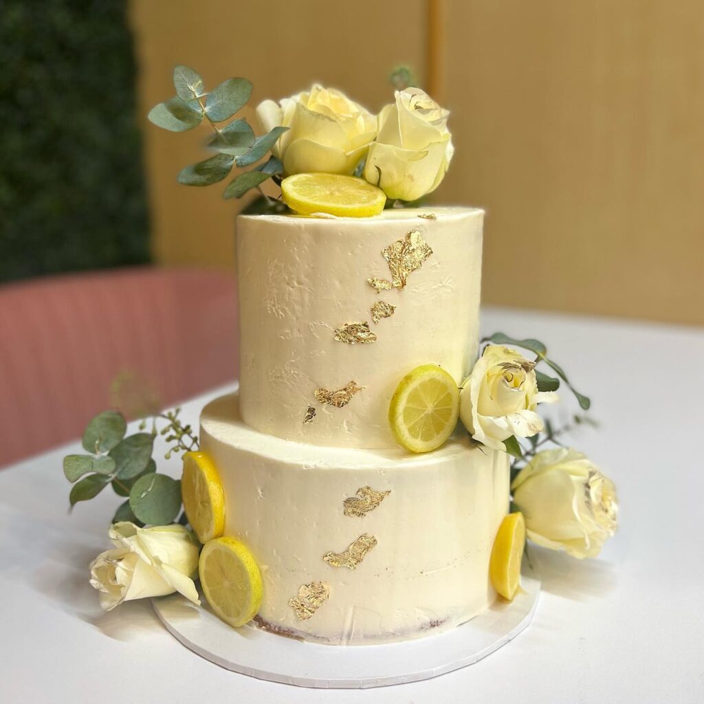 Custom Wedding Cake With Oranges